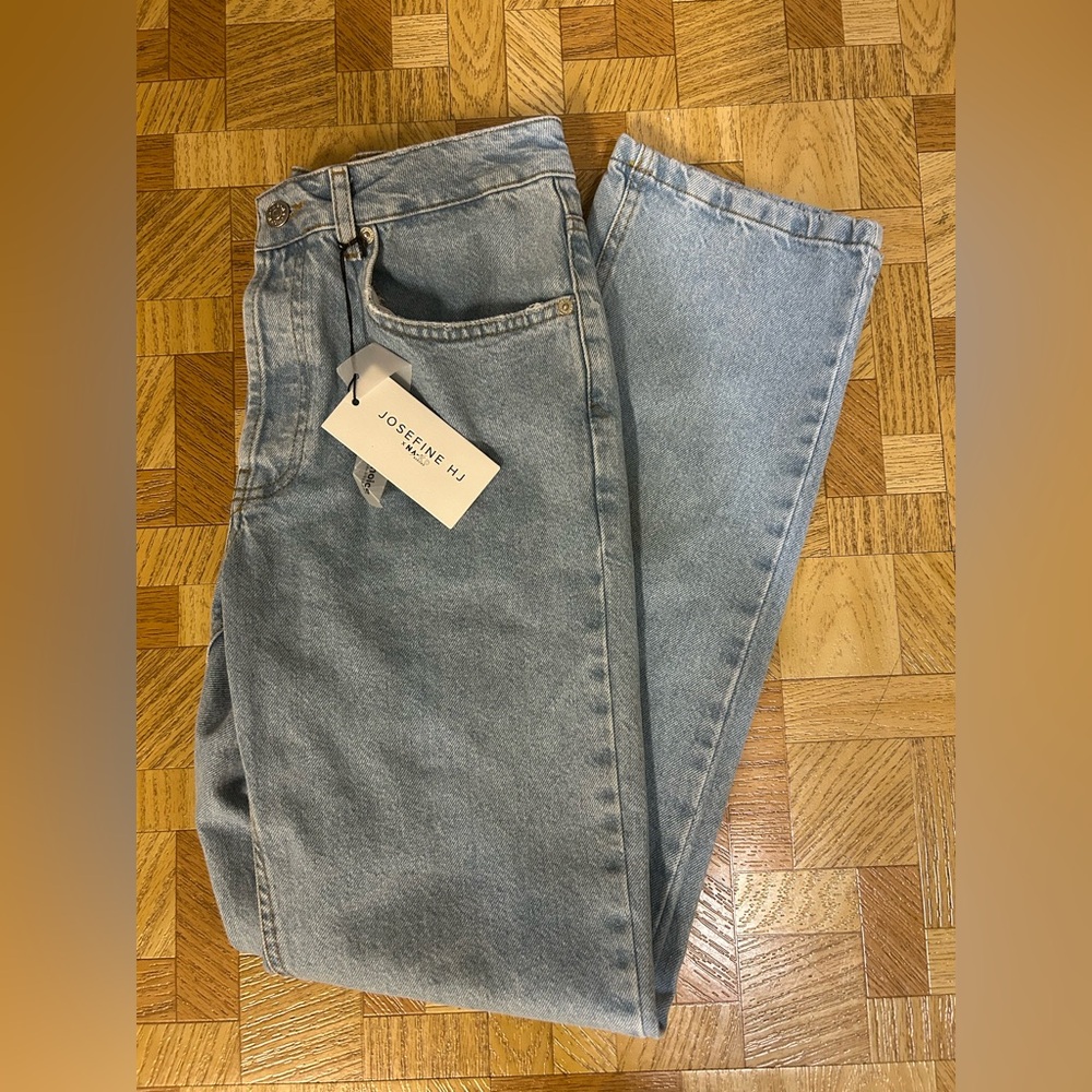 Josefine Hj x NAKD Light Blue Straight Leg Button Fly Jeans